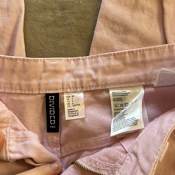 ✨H&M LIGHT PINK CARGO PANTS SZ 6 - Picture 3 of 6